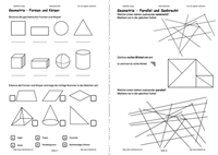 Matheaufgaben Klasse 4 Geometrie, geometrische Formen und Körper, Parallel und Senkrecht