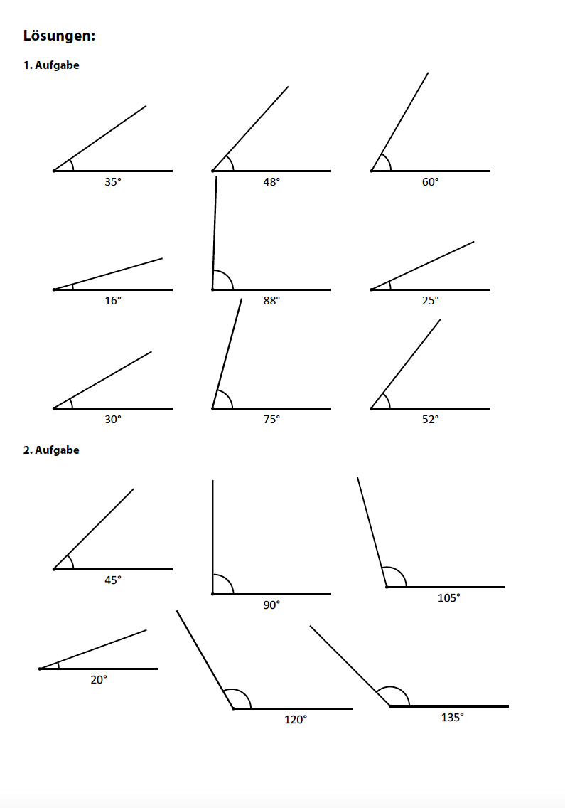 Winkel zeichnen  Arbeitsblatt Winkel zeichnen, Tipps von Mathefritz