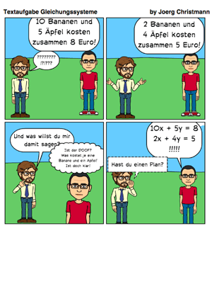 Comic Gleichungssysteme