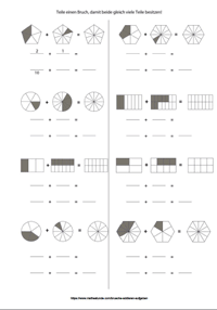 Brüche Addieren Arbeitsblatt - Brüche kürzen und erweitern