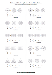 Brüche Addieren Arbeitsblatt - Brüche berechnen