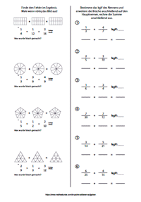 Brüche Addieren Arbeitsblatt - Brüche berechnen Matheaufgaben