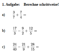 Bruchrechnung: Brüche addieren