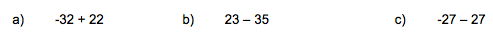 Einfache Rechenausdrücke mit negativen Zahlen
