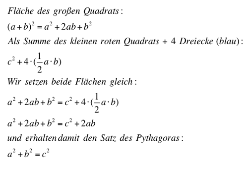 Herleitung Satz des Pythagoras: anschaulicher Beweis Pythagoras