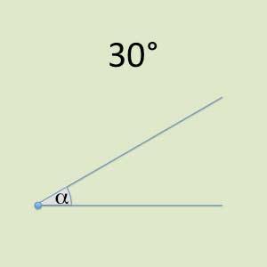 spitzer Winkel zeichnen am Beispiel von 30 Grad