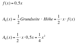 Flächeninhaltsfunktion für eine proportionale Funktion