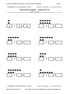 Addieren mit Symbolen, Vorlage Arbeitsblatt