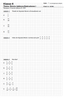 Arbeitsblatt Bruchrechnung in Klasse 5 und 6