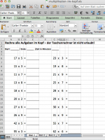 Excel Vorlage zum Erstellen von Kopfrechenaufgaben Arbeitsblättern