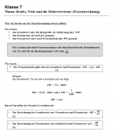 Arbeitsblatt zu Brutto Netto und MwSt