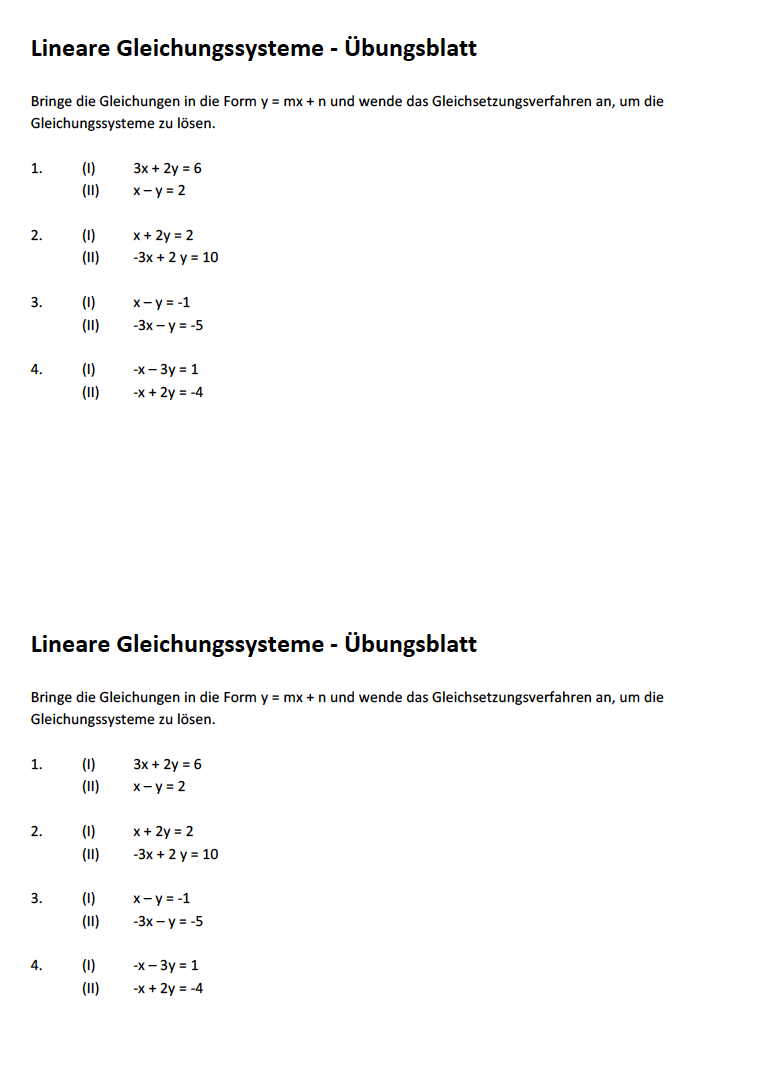 Lineare Gleichungssysteme lösen mit dem ...