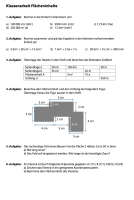 Arbeitsblatt Klassenarbeit 5 - Flächeninhalte berechnen
