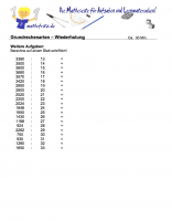 Arbeitsblatt zur schriftlichen Division