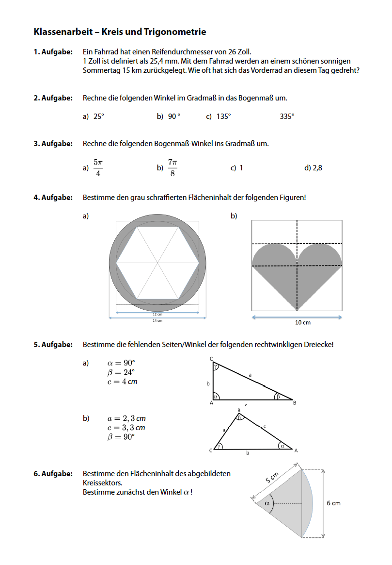 Kreis Flächen berechnen: Matheaufgaben Kreisflächen berechnen