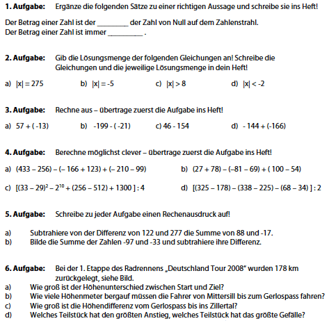 Negative Zahlen addieren subtrahieren: Übungen negative Zahlen