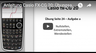 Casio FX-CG 20 Beispielaufgabe Kurvendiskussion