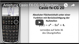Casio FX-CG 20: Flächeninhalt absolut bestimmen 