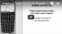 Casio FX-CG 20: Tangentengleichung anzeigen lassen