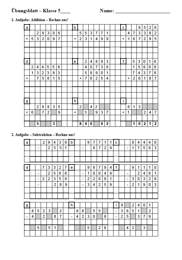 Klasse mathe 4 aufgaben Mathematik Grundschule