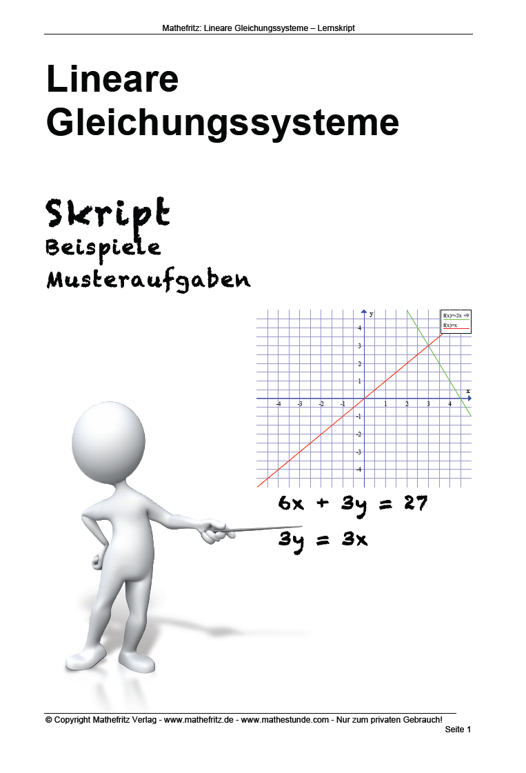 10+ Arbeitsblätter Linare Gleichungssysteme Aufgaben ...