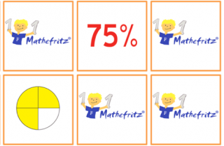 Memo Spiel Bruchteile, Prozente, Dezimalbrüche