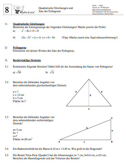 Geometrie 5 klasse hauptschule arbeitsblätter kostenlos